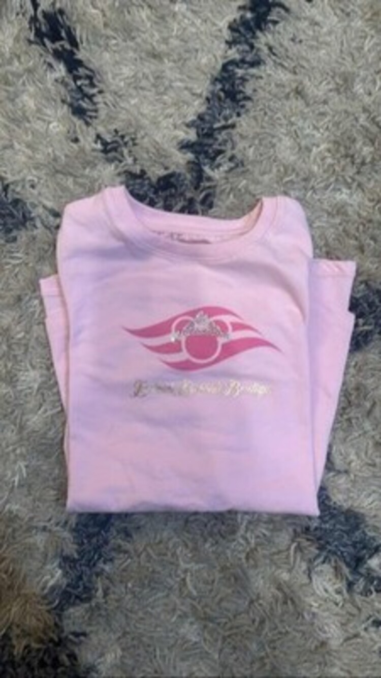 Disney Cruise Line Bibbidi Bobbidi Boutique Pink Girls T-Shirt Size Small